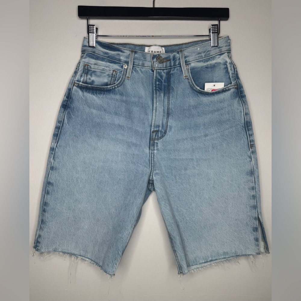 FRAME High Rise Bermuda Shorts - Picture 2 of 7